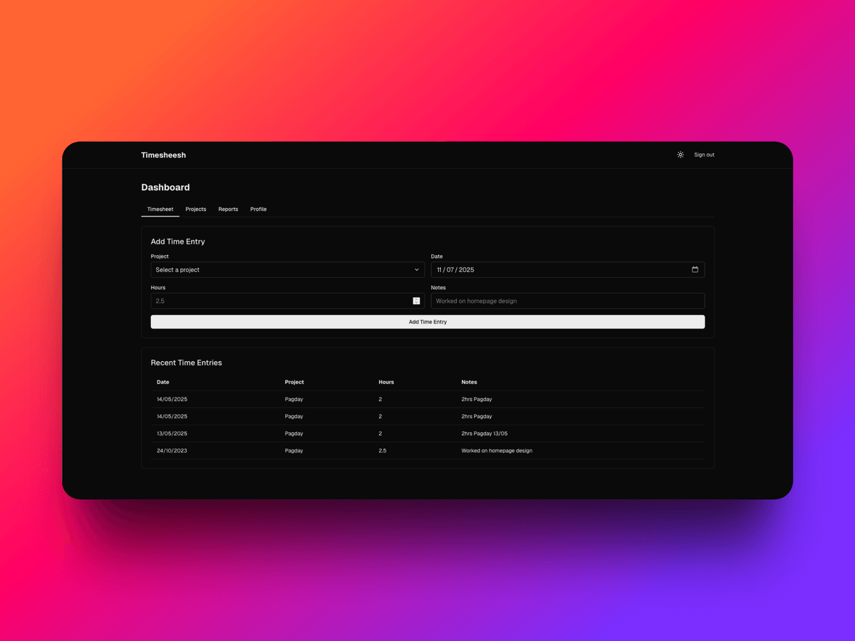 Timesheesh - Time Tracking App